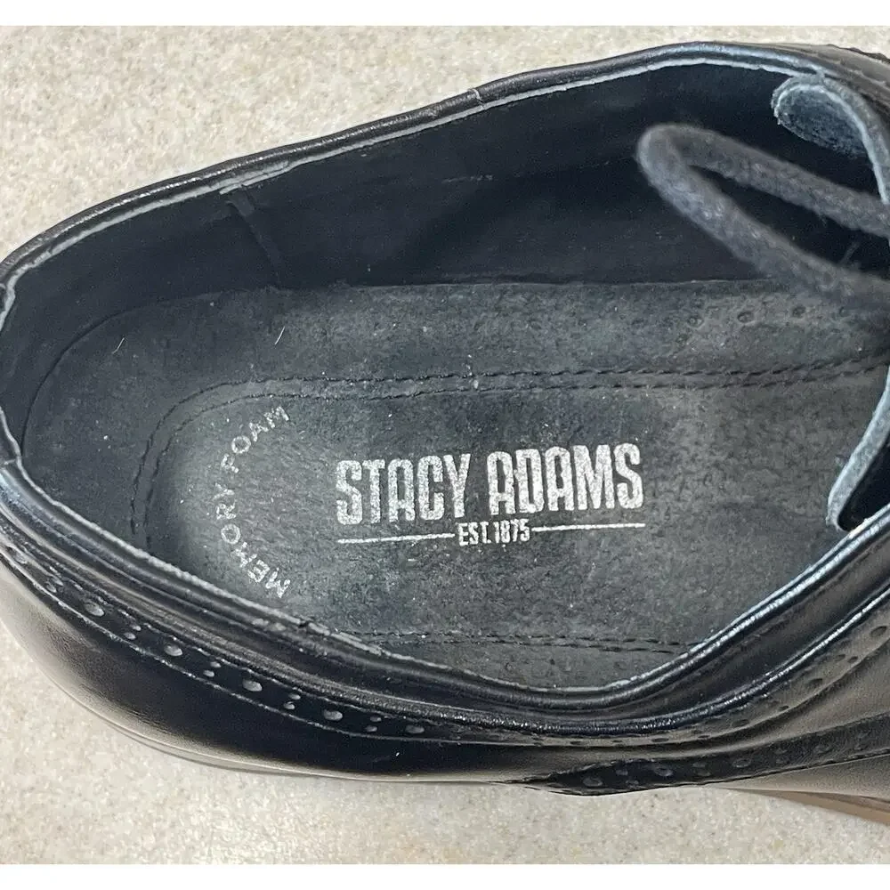 Stacy Adams Men's Dickinson Cap Toe Lace-Up Oxford Black Size 10 Dress Shoes